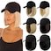 Qlenkay Baseball Cap with Hair Extensions Straight Short Bob Hairstyle Adjustable Removable Wig Hat 14inch for Woman Medium Brown