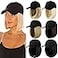 Qlenkay Baseball Cap with Hair Extensions Straight Short Bob Hairstyle Adjustable Removable Wig Hat 14inch for Woman Ginger Brown Mix Bleach Blonde