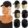 Qlenkay Baseball Cap with Hair Extensions Straight Short Bob Hairstyle Adjustable Removable Wig Hat 14inch for Woman Ginger Brown Mix Bleach Blonde