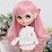 Linfairy Wigs Only 910 inch Doll Wig Long Hair for 2427cm Head Pink