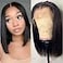 UTIDE Bob Wig Human Hair 13X4 Lace Front Wigs Human hair 150 Density Short Straight Frontal Bob Wig HD Transparent Lace Frontal wigs Pre Plucked for Women Glueless Wigs With Baby Hair Natural black 10