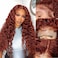 Siyun Show 13x4 Reddish Brown Deep Wave Lace Front Wigs Human Hair Wigs for Black Women 30 Inch Auburn Deep Curly Lace Front Wig
