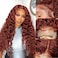 Siyun Show 13x4 Reddish Brown Deep Wave Lace Front Wigs Human Hair Wigs for Black Women 30 Inch Auburn Deep Curly Lace Front Wig