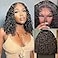 ISEE Wear and Go Glueless Wigs Bob Wigs Human Hair Pre Plucked Water Wave Lace Front Wigs Human Hair Upgraded No Glue Transparent Lace Closure Wigs Human Hair for Women Natural Black 10 Inch