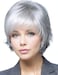 TISHINING Short Gray Pixie cut Wigs for White Women with Bangs Mixed Grey Layered Natural Wavy Synthetic Hair Replacement Wig for Daily Life