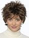 TISHINING Short Brown Mixed Blonde Highlight Pixie Cut Wigs for White Women Shaggy Layered Mixed Blonde Wavy Wig with Bangs Natural Looking Synthetic Hair Replacement Wig