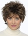 TISHINING Short Brown Mixed Blonde Highlight Pixie Cut Wigs for White Women Shaggy Layered Mixed Blonde Wavy Wig with Bangs Natural Looking Synthetic Hair Replacement Wig