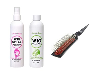 Nicole & Nicole Alyssa Wig Spray Shampoo SET Synthetic Wig Care Solution with Wig Brush