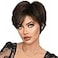 PHOCAS Short Brown Pixie Cut Wigs for Women with Bangs Stylish Layered Short Pixie Hair Wig Natural Straight Synthetic Dark Brown None Lace Replacement Wigs for Black and White Women