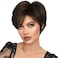 PHOCAS Short Brown Pixie Cut Wigs for Women with Bangs Stylish Layered Short Pixie Hair Wig Natural Straight Synthetic Dark Brown None Lace Replacement Wigs for Black and White Women