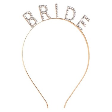 Framendino Bride Headband Gold Rhinestone Sparkling Crystal Elegant Bridal Crown Bachelorette Headbands for Wedding Party