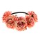 June Bloomy Rose Floral Crown Garland Flower Headband Headpiece for Wedding Festival Peach