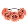 June Bloomy Rose Floral Crown Garland Flower Headband Headpiece for Wedding Festival Peach