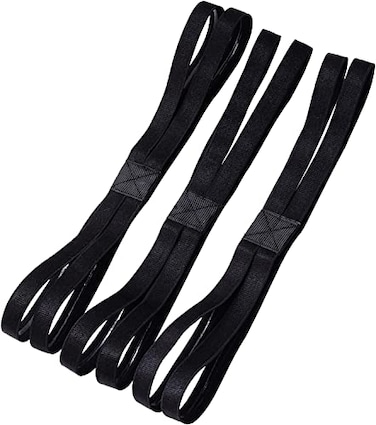 Shappy 3 Pieces DoubleStraps Sport Headbands Elastic Hairband NonSlip Sweatband for Women or MenBlack