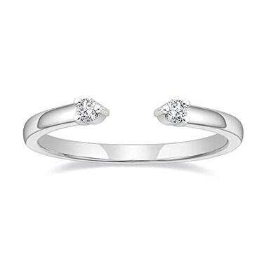 Mameloly Wedding Bands for Women Open Stackable CZ Cubic Zirconia Engagement Rings for Her Size 7