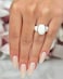 Rinfit Silicone Wedding Bands for Women Rubber Wedding Band Oversized Oval WhiteMetal Rose Gold Size 7