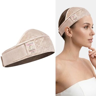 Dreamlover Wide Wig Grip Band for Lace Front Wigs Velvet Wig Grip Band with Adjustable Hook Loop Fastener Nude 1 Pieces
