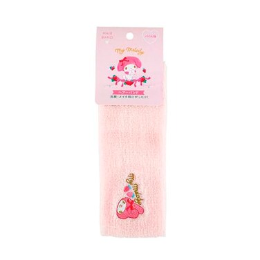 Friend Sanrio My Melody Pile fabric Embroidered face Headbands 71in 26in Hair Styling Washing face Makeup Pink