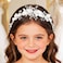 Campsis Flower Headband for Girls White First Communion Headpiece Wedding Floral Hair Accessories