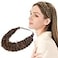 BOBIYA Messy Wide 2 Strands Synthetic Hair Braided Headband Classic Chunky Hair Braid Elastic Stretch Braid Headbands for Women Girl Auburn
