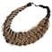 BOBIYA Messy Wide 2 Strands Synthetic Hair Braided Headband Classic Chunky Braid Headband Braided Headbands for Women Beauty Accessory Claybank