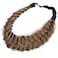 BOBIYA Messy Wide 2 Strands Synthetic Hair Braided Headband Classic Chunky Braid Headband Braided Headbands for Women Beauty Accessory Claybank