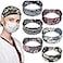 WILLBOND 6 Pieces Nursing Headbands with Buttons for Nurses Doctor Women Boho Bandana Headbands Wide Stretch Head Wraps Elastic Hair Bands for Face Covering Holder Ear Protection Retro Pattern