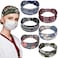 WILLBOND 6 Pieces Nursing Headbands with Buttons for Nurses Doctor Women Boho Bandana Headbands Wide Stretch Head Wraps Elastic Hair Bands for Face Covering Holder Ear Protection Retro Pattern