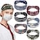 WILLBOND 6 Pieces Nursing Headbands with Buttons for Nurses Doctor Women Boho Bandana Headbands Wide Stretch Head Wraps Elastic Hair Bands for Face Covering Holder Ear Protection Retro Pattern