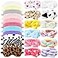 Newcotte 24 Pcs Sleepover Party Supplies 12 Plush Eye Masks 12 Hair Bands with Bows Faux Fur Headbands for Girls and Women Colorful Style