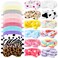 Newcotte 24 Pcs Sleepover Party Supplies 12 Plush Eye Masks 12 Hair Bands with Bows Faux Fur Headbands for Girls and Women Colorful Style