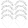 inSowni 8 Pack Sparkling Rhinestone Silver Metal Headbands Hair Bands Hair Accessories