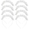 inSowni 8 Pack Sparkling Rhinestone Silver Metal Headbands Hair Bands Hair Accessories