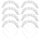 inSowni 8 Pack Sparkling Rhinestone Silver Metal Headbands Hair Bands Hair Accessories