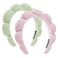 Ztomine Spa Headbands Set of 2 Terry Cloth Face Wash Headbands for Makeup Removal Mask Pink Light Green