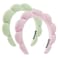 Ztomine Spa Headbands Set of 2 Terry Cloth Face Wash Headbands for Makeup Removal Mask Pink Light Green