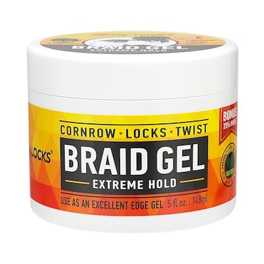 AllDay Locks Braid Gel Extreme Hold Braiding Gel for Cornrows Locks and Twisting Moisturizing Edge Control for Women and Men Natural Formula 5 Oz