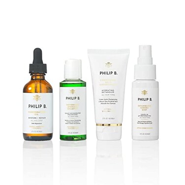 PHILIP B Philip B 4 Step Discovery Kit Includes Peppermint Avocado Shampoo Rejuvenating Oil Detangling Toning Mist Lightweight Deep Conditioner 2 fl oz Each
