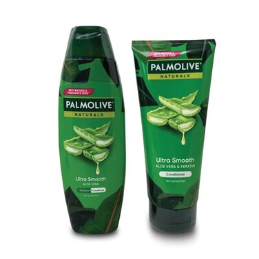 Palm olive Shampoo and Conditioner Set Healthy Smooth Aloe Vera Fruit Vitamins 180ml x 2