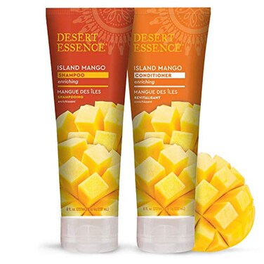 Desert Essence Island Mango Shampoo Conditioner Bundle 8 Fl Ounce Enriching Shea Butter Jojoba Oil Smooth Silky Soft Healthy