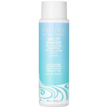 Pacifica Salty Waves Texturizing Shampoo Beachy Textured Messy Look Hair Styles Moisturizing Hair Care wVitamin B E Banana Scent Clean Beauty Vegan CrueltyFree Dermatologist Tested