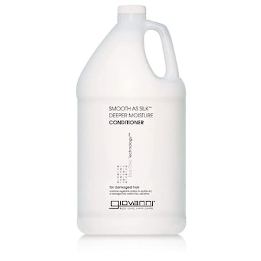 GIOVANNI Eco Chic Smooth As Silk Deeper Moisture Conditioner Apple Plus Aloe Extracts Calms Frizz Detangles Wash Go Lauryl Laureth Sulfate Free Paraben Free Color Safe 128 oz Gallon