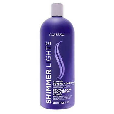 Clairol Professional Shimmer Lights Purple Conditioner 315 fl Oz Neutralizes Brass Yellow Tones For Blonde Silver Gray Highlighted Hair Packaging May Vary