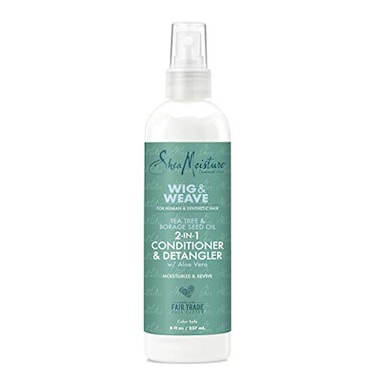 Shea Moisture SheaMoisture 2in1 Conditioner and Detangler LeaveIn Conditioner for Wig Tea Tree and Borage Seed Oil Paraben Free Conditioner 8 oz