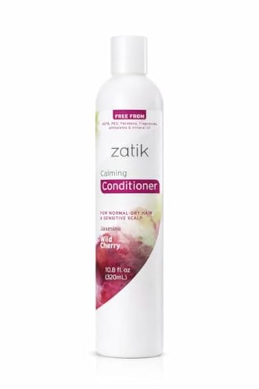 Zatik Naturals Calming Conditioner with Jasmine and Wild Cherry for Dandruff Vegan Biodegradable pH Balanced FREE FROM EDTA PEG Parabens fragrances phthalates mineral oil 108 oz