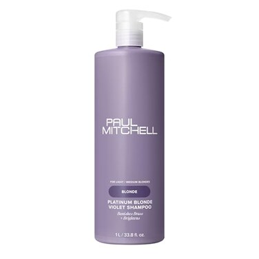 Paul Mitchell Platinum Blonde Violet Shampoo Banishes Brass Brightens Ideal for Light to Medium Blonde Silver Gray or White Hair 338 fl oz