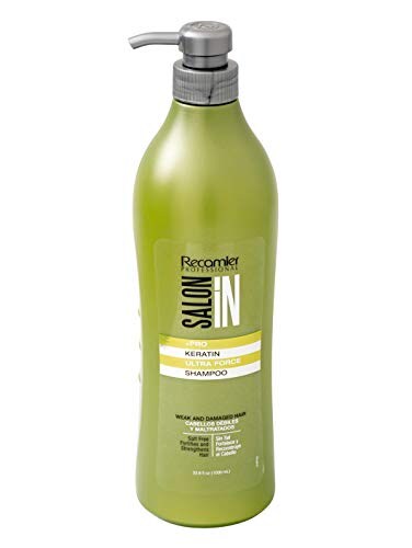 RECAMIER PROFESSIONAL Salon In Recamier Pro Keratin Ultra Force Shampoo for Damaged Weak Hair Strengthens Repairs Smooths 338 fl oz 1000 ml