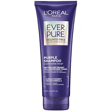 L'Oreal Paris LOreal Paris Sulfate Free Brass Toning Purple Shampoo for Blonde Bleached Silver or Brown Highlighted Hair EverPure 68 Fl Oz Packaging May Vary