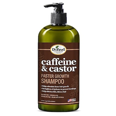 Difeel Caffeine Castor Faster Growth Shampoo 338 oz Made with Castor Oil for Hair Growth Sulfate Free Shampoo