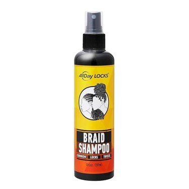 AllDay Locks Braid Shampoo No Rinse Spray Cleanser Lightly Detangles Adds Shine to Braids Locs Twists Cornrows For Women Men Moisturizes Cleanses Buildup 8 oz Bottle